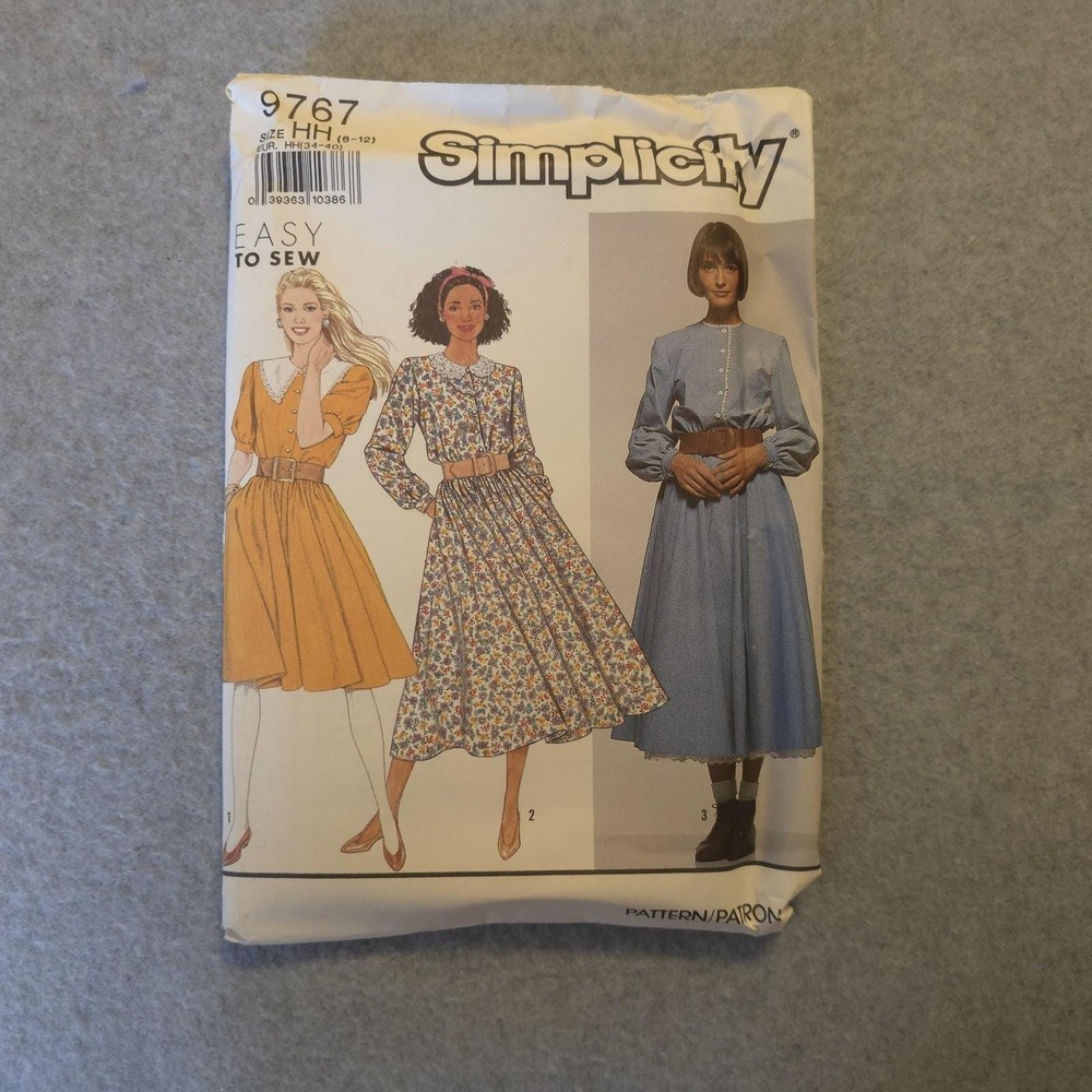 Simplicity 9767 Misses Dress Pattern UNCUT Vintage Easy to Sew Belted Styles